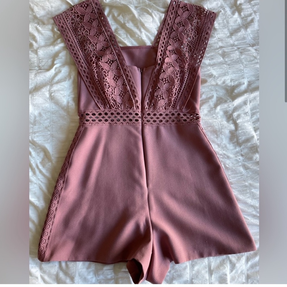 Topshop Dusty Pink Romper Lace Detail